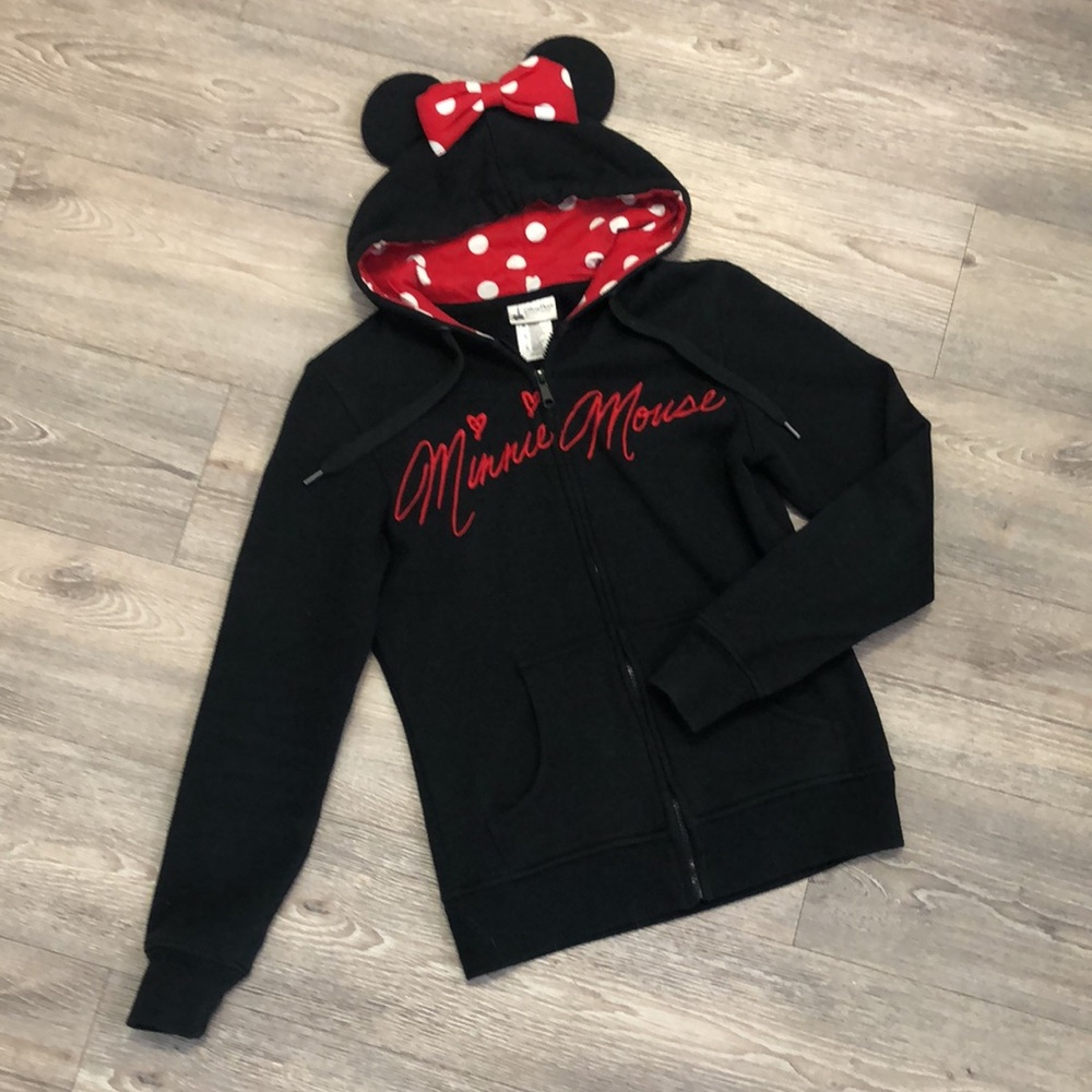 DisneyParks Minnie Mouse ear zip-up hoodie